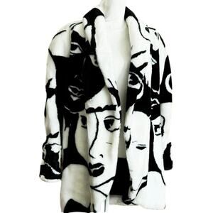 Donnybrook faces vintage OVERSIZED 1980’s Picasso Rihanna coat Art Deco Small S